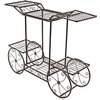 Sorbus 25.5" Bronze Cart Stand Pot Plant Holder