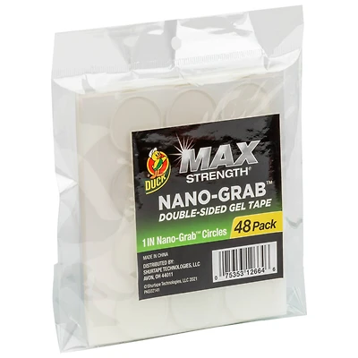 Duck Max Strength® Nano-Grab™ 1" Clear Gel Tape Circles, 48ct.