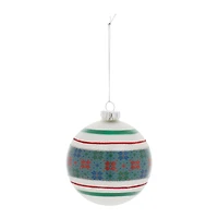4" Stripe Patterened Glass Ball Ornaments, 6ct.
