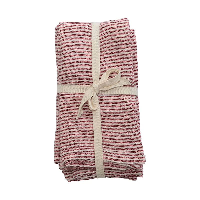 Hello Honey® Red & Cream Striped Cotton Napkins