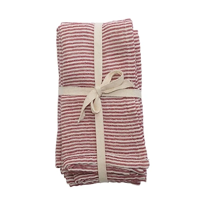  Hello Honey® Red & Cream Striped Cotton Napkins