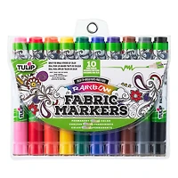 12 Packs: 10 ct. (120 total) Tulip® Fabric Markers®, Brush Tip 