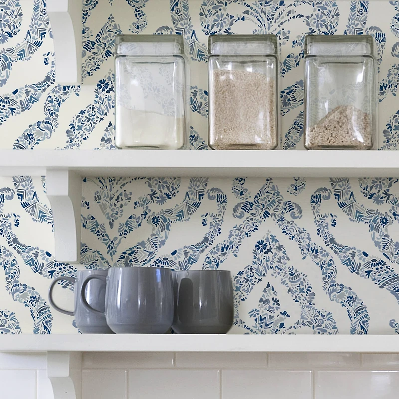 NuWallpaper Blue Guildford Peel & Stick Wallpaper