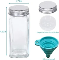 4oz. Glass Spice Jars Set