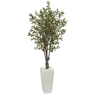 6ft. Olive Tree In White Tower Planter