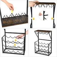 NEX™ 23.5" Brown Freestanding 12-Bottle Wine Rack