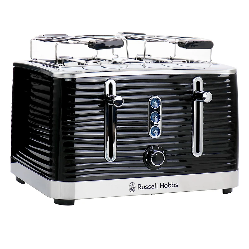Russell Hobbs Black Retro Style 4 Slice Toaster