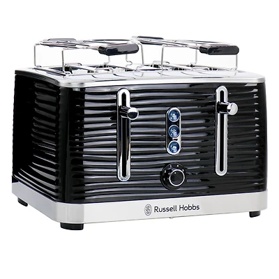 Russell Hobbs Black Retro Style 4 Slice Toaster