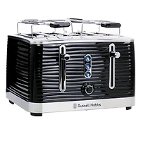 Russell Hobbs Black Retro Style 4 Slice Toaster