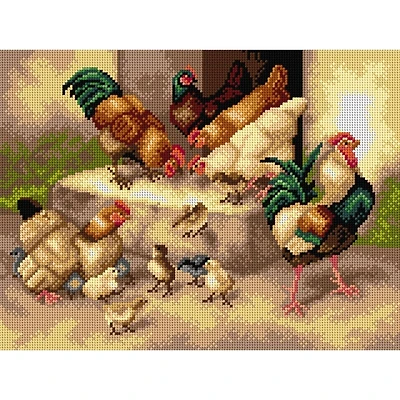 Orchidea Gobelin Canvas For Halfstitch Without Yarn After William Baptiste Baird - Spring Chickens