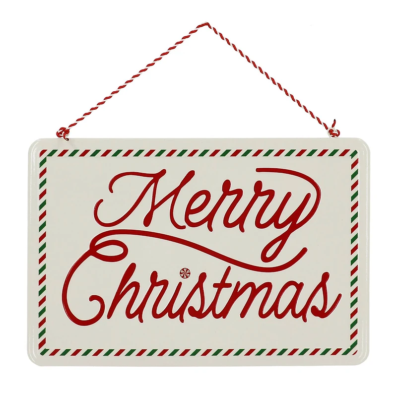 13" Red & White Merry Christmas Metal Wall Décor by Ashland®