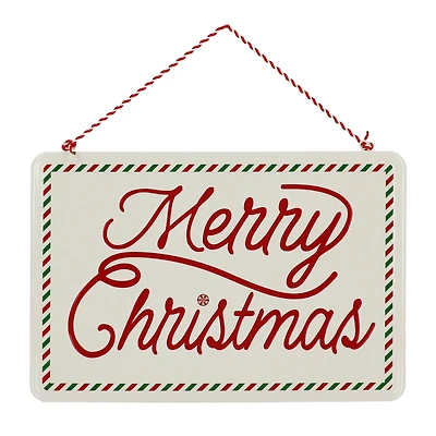 13" Red & White Merry Christmas Metal Wall Décor by Ashland®