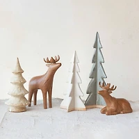 Hello Honey® 11" Cream Decorative Stoneware Tree with Reactive Glaze