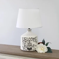 Simple Designs™ 15" Welcome Home Rustic Ceramic Accent Table Lamp