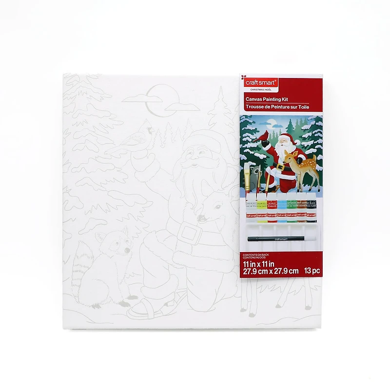 11" x 11" Santa & Woodland Critters Canvas Painting Kit by Artist's Loft™