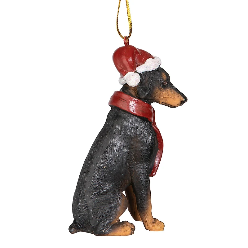 3.5" Doberman Pinscher Holiday Dog Ornament