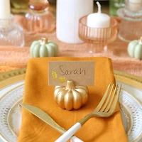 Kate Aspen® Mini Gold Pumpkin Place Card Holder Set