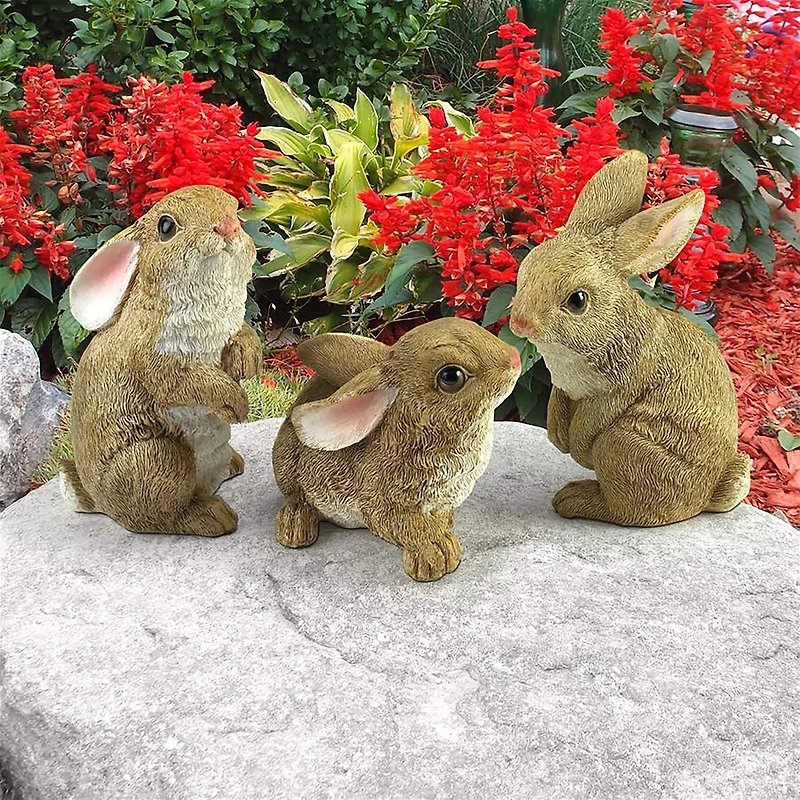 Design Toscano The Bunny Den, Garden Rabbit Statue Set