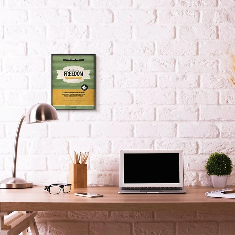 Stupell Industries Finest Quality Freedom Black Framed Wall Art