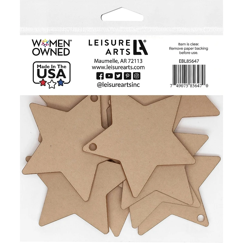 Essentials by Leisure Arts 3" Star Clear Acrylic Ornaments, 10ct.