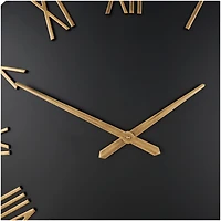 31" Modern Black & Gold Metal Wall Clock