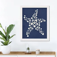 Sand Dollar Starfish White Framed Print