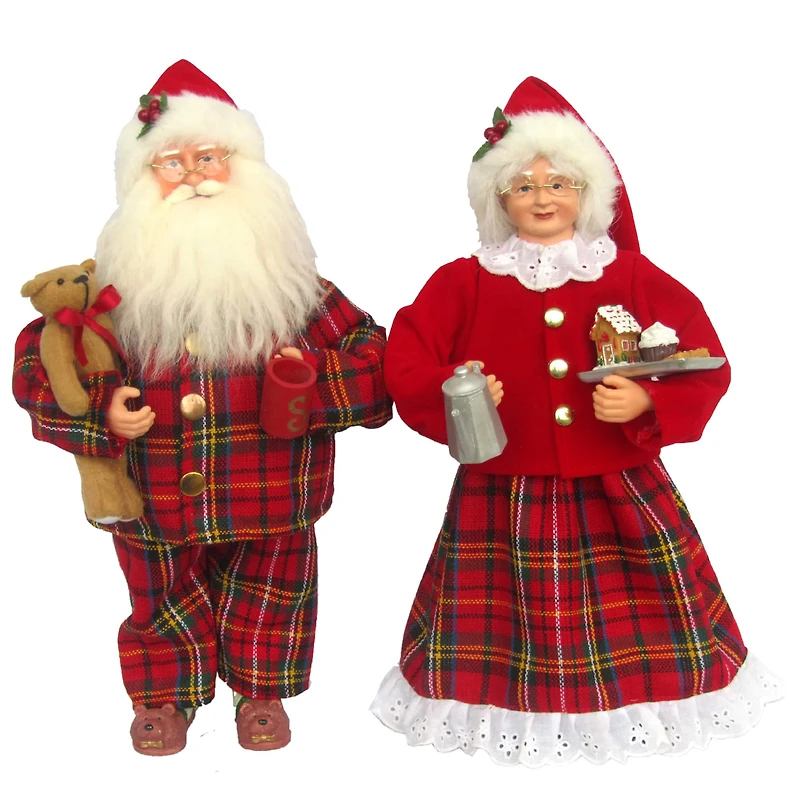 Santa's Workshop 15" Plaid Pajama Clauses Set