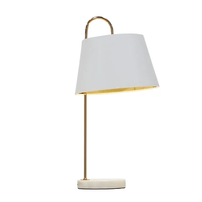 22" White Metal Modern Table Lamp
