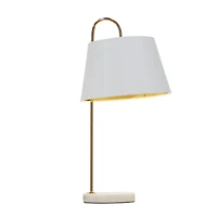22" White Metal Modern Table Lamp