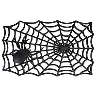 Black Spider Web Rectangular Halloween Doormat