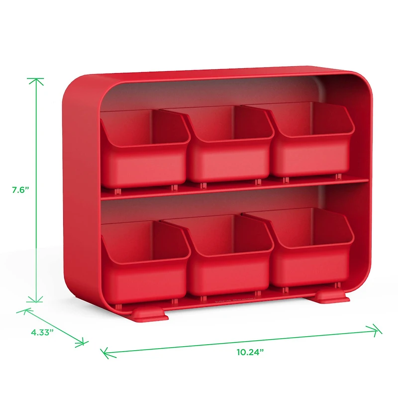 Mind Reader Red 6 Drawer Tea Bag Holder