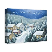 Calm Bright Christmas Town Canvas Wall Art