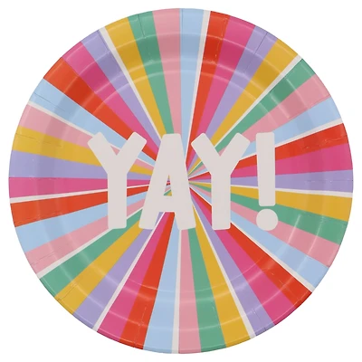 9" Multicolor Yay! Paper Plates, 10ct. by Celebrate It™