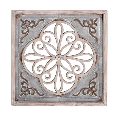 Gray Wood & Metal Farmhouse Wall Decoration