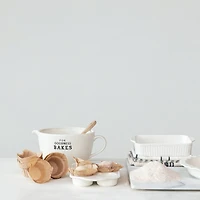 Hello Honey® 12.5" White For Goodness Bakes Stoneware Batter Bowl