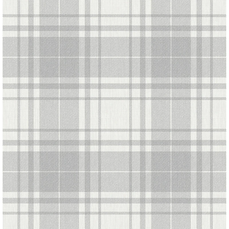 InHome Franklin Plaid Gray Peel & Stick Wallpaper