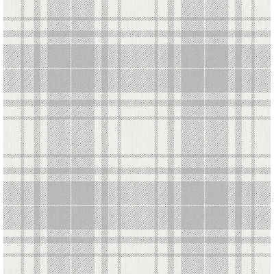 InHome Franklin Plaid Gray Peel & Stick Wallpaper