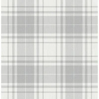 InHome Franklin Plaid Gray Peel & Stick Wallpaper