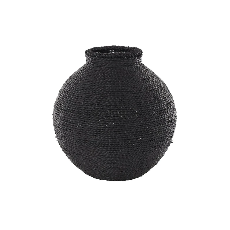 13" Black Metal Handmade Wrapped Vase