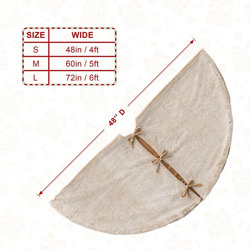 Glitzhome® Faux Rabbit Fur Christmas Tree Skirt