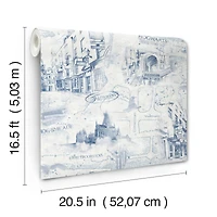 RoomMates Blue Harry Potter Map Peel & Stick Wallpaper