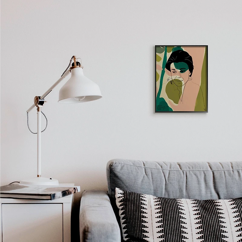 Stupell Industries Frankenthaler Painter Portrait Abstract Green Shapes in Frame Wall Art