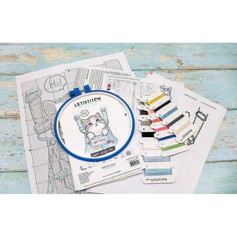 Letistitch Be Happy Counted Cross Stitch Kit