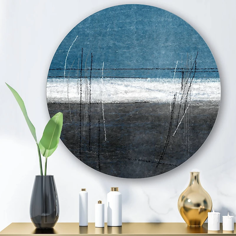 Designart - Teal Meets Grey Abstract Art