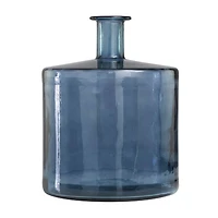 18" Blue Recycled Glass Spanish Bottleneck Vase