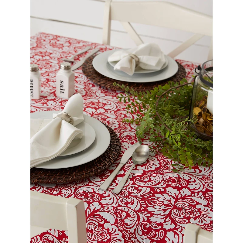 Tango Red Damask Tablecloth 70" Round