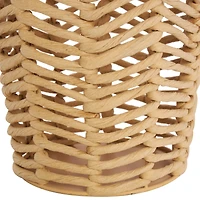 16.25" Natural Brown Chevron Weave Jute Vase