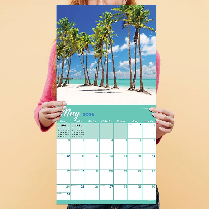2026 Tropical Beaches Wall Calendar
