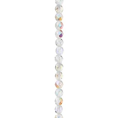 9 Pack: Aurora Borealis Czech Crystal Glass Faceted Round Beads, 6mm by Bead Landing™
