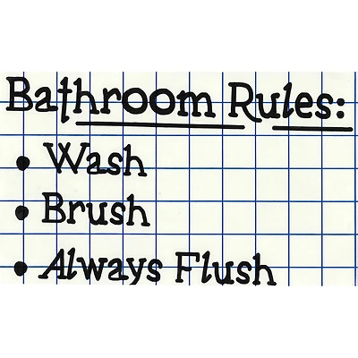 Leisure Arts® Vinyl Bathroom Rules Wash Brush Always Flush Black Wall Decal